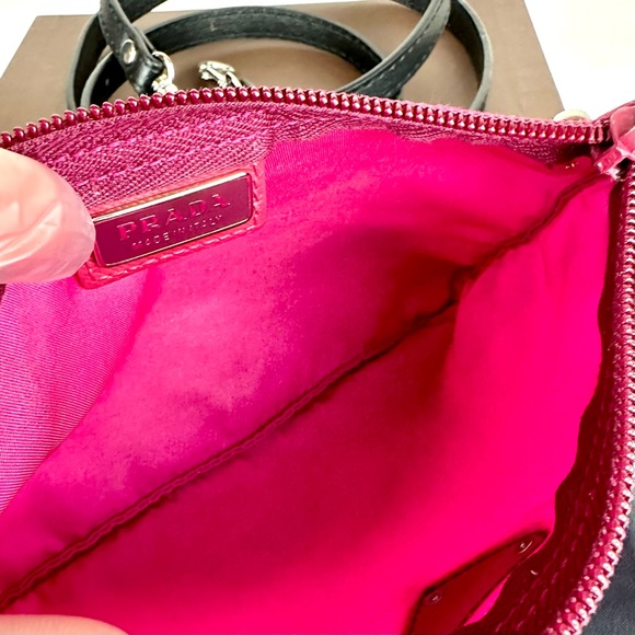 PRADA pink nylon Pouch Crossbody bag with strap - Picture 7 of 14
